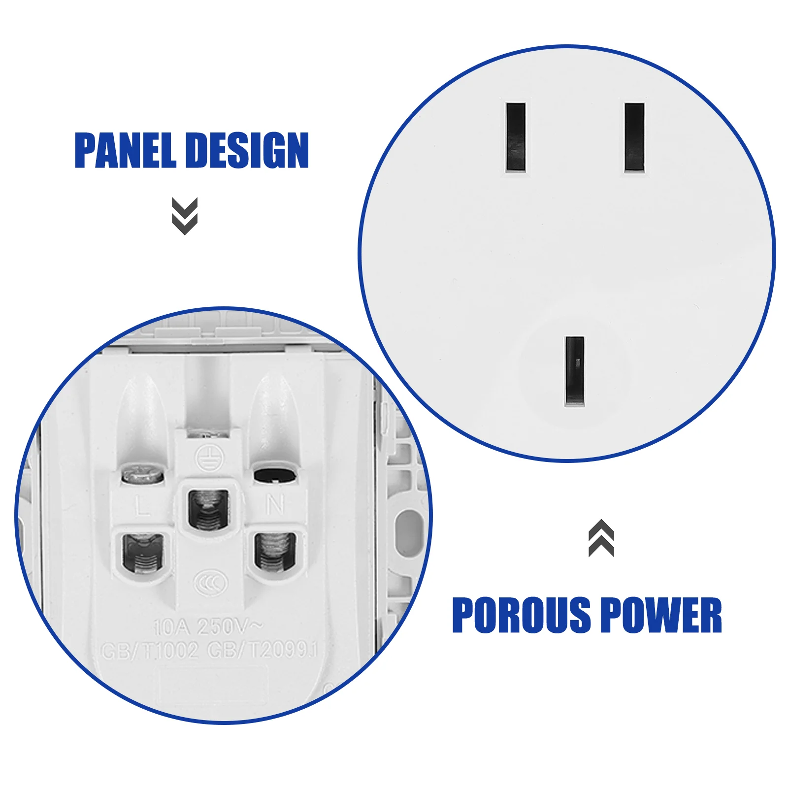 Тип 86 скрытый настенный выключатель розетка панель бытовой с одним отверстием 5