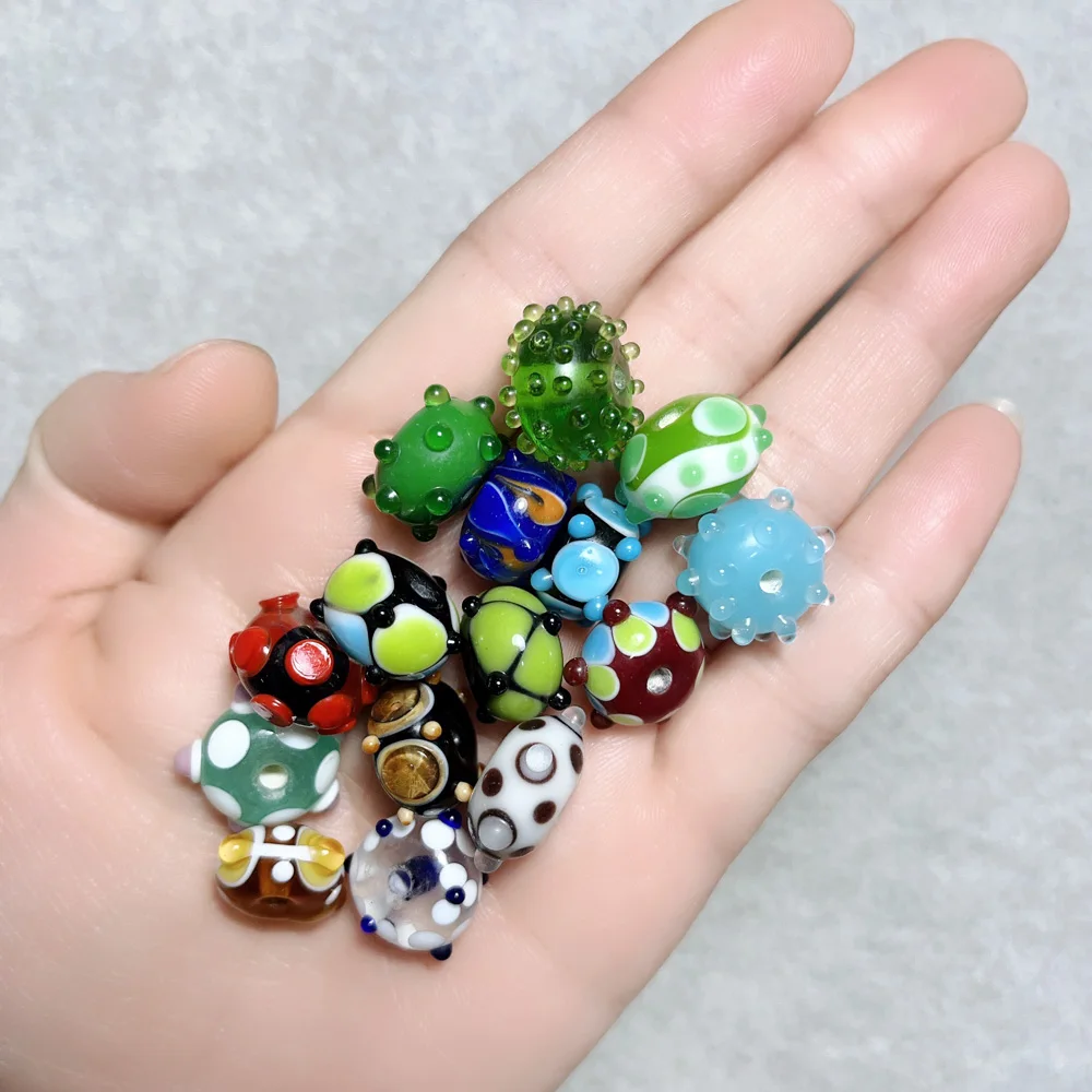 2 шт./лот 15x8 мм ручной работы Bumpy лэмпворк круглые стеклянные бусины для