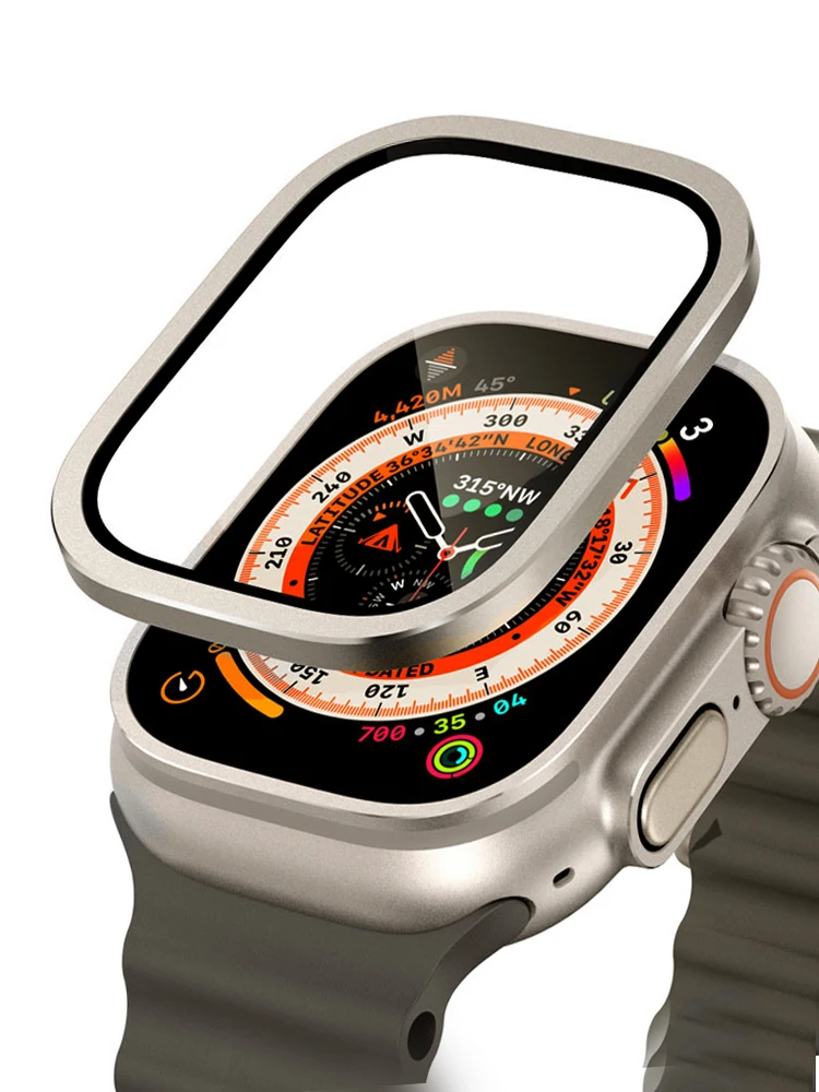 Титановая металлическая рамка для Apple Watch Ultra 2 49 мм аксессуары пленка из