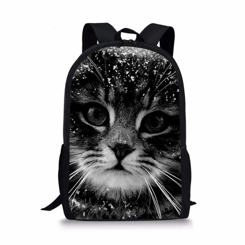 16-дюймовые школьные ранцы с милым котом для девочек и мальчиков, Детские рюкзаки для учебников, портфели для учеников начальной школы