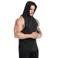 2022 summer mens muscle hoodie vest sleeveless bodybuilding gym workout fitness shirt high quality sweatshirt vest mens tops