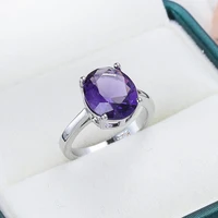 2022 new exquisite purple color oversized cubic zircon ring for women fashion simple temperament engagement rings party jewelry