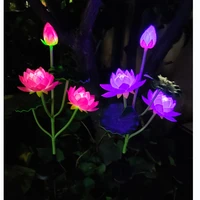 solar lotus lilly flower lamp light led solar light for garden decoration waterproof outdoor landscape lawn for home patio yard