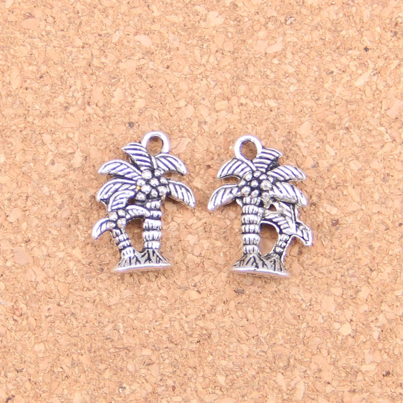

72pcs Charms palm tree coconut 18x13mm Antique Pendants,Vintage Tibetan Silver Jewelry,DIY for bracelet necklace