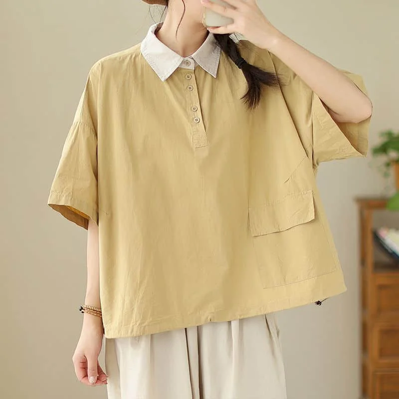 Рубашки из хлопка и льна для женщин пуловер с рукавом до локтя рубашки ретро