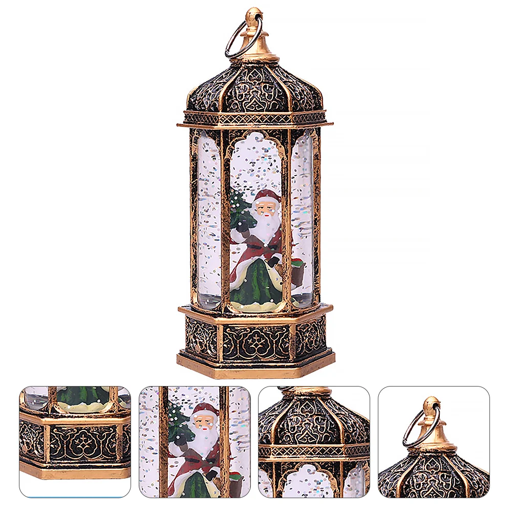 

Lantern Christmas Lights Lanterns Globe Snow Glitter Lighted Holiday Light Vintage Led Hanging Cardinal Santasnowman Night