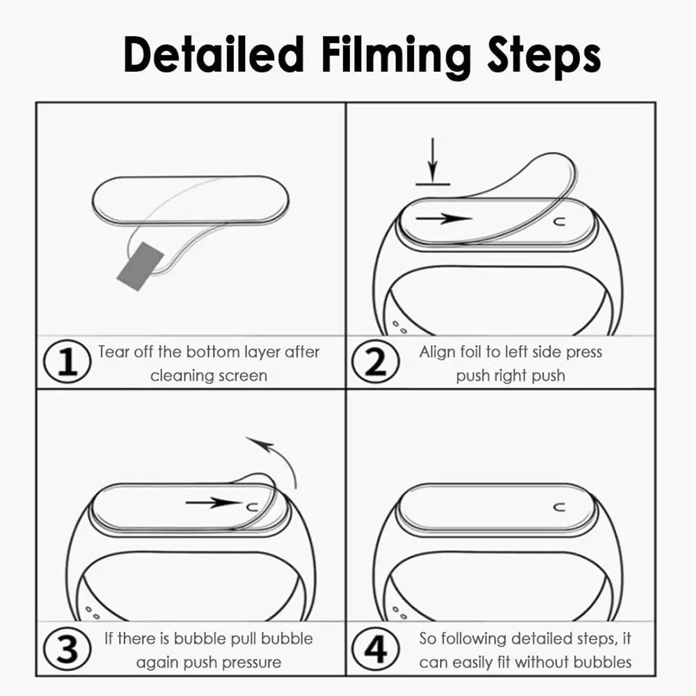 Стеклянная пленка для браслета Mi band 8 7 6 5 4 защита экрана аксессуары смарт-часов