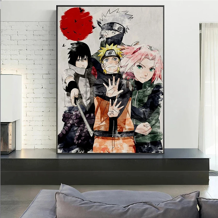 

5D DIY Diamond Painting Japanese Anime Naruto Retro Poster Sasuke Embroidery Full Square Diamond Cross Stitch Rhinestone Gift