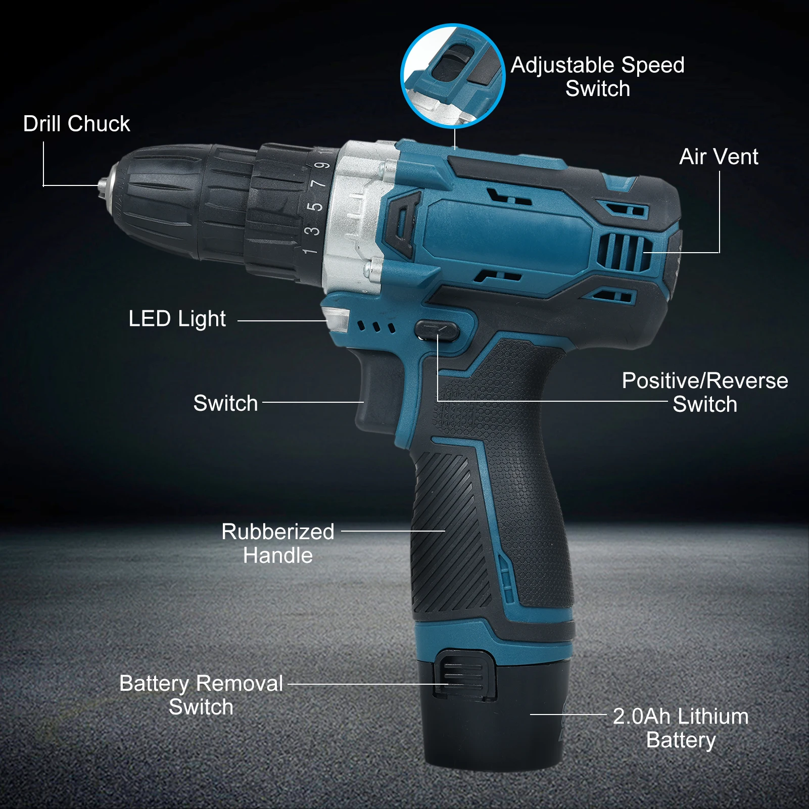 Комплект для чистки аккумуляторной электрической дрели 12 В с аккумулятором 2 0 Ач