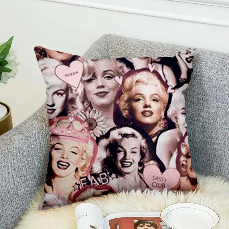 

Marilyn Подушка с изображением Монро Чехол из полиэстера декоративная подушка чехол s наволочка