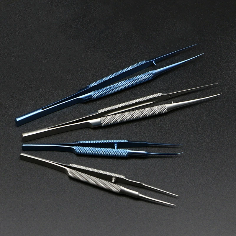 Orthopedic Forceps Tying Tweezers Straight Elbow Ophthalmic Instruments Microsurgical Tool Tip 0.15mm Titanium Alloy