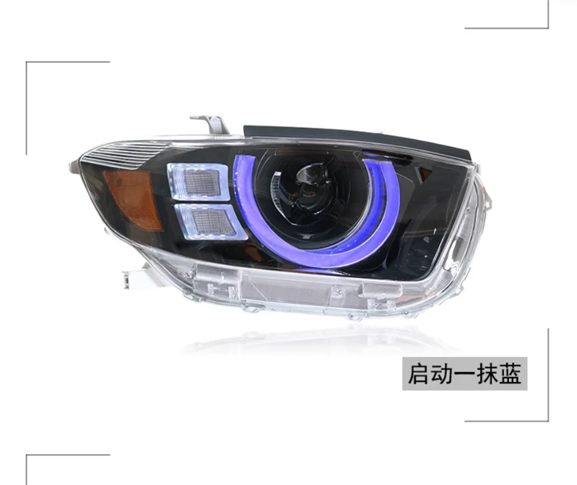 Передний бампер автомобиля передняя фара modiifed в сборе для 09-11 Toyota Highlander сигнал