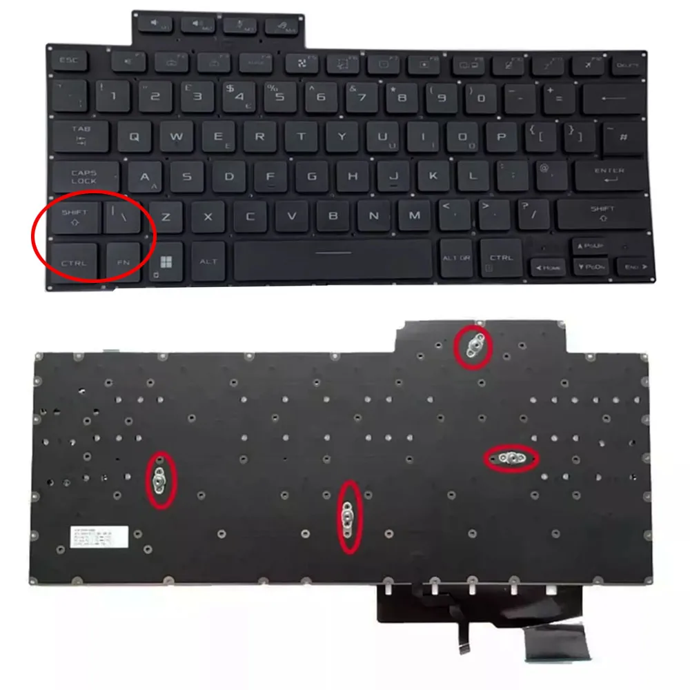 Клавиатура с подсветкой в Великобритании для ноутбука ASUS ROG Zephyrus M16 2023 GU604 GU604V GU604VI