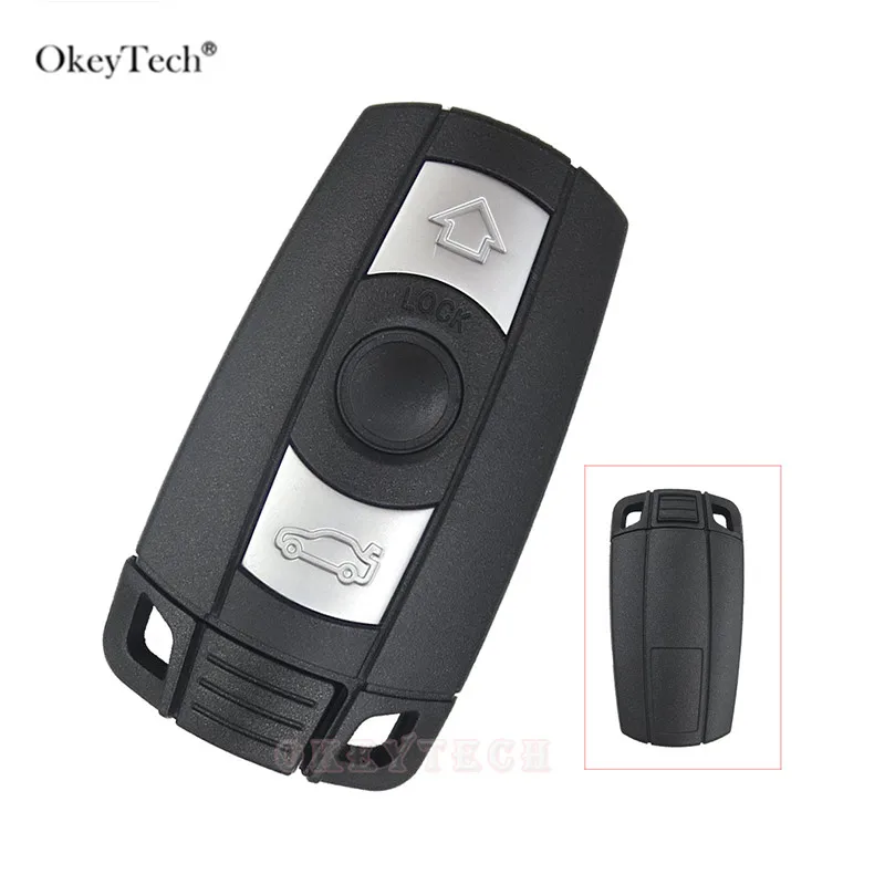 

Remote Car Key Case for BMW 1 3 5 6 Series E90 E91 E92 E60 3 Button Uncut Blade Blank Smart Card Key Shell Replacement Fob Cover