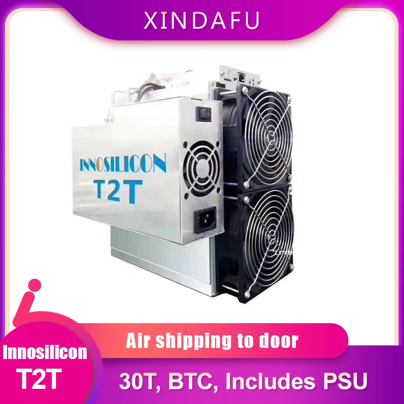 

Used Innosilicon t2t Asic T2T 30T sha256 Asic Miner Bitcoin BTC Mining Machine With Psu Better Than Antminer e9 s9