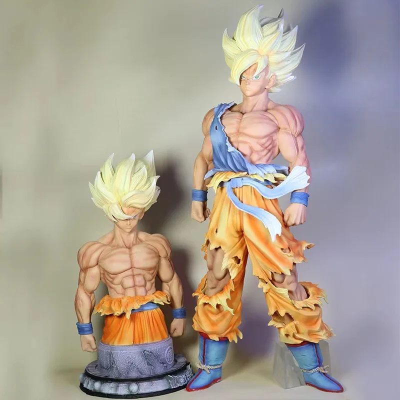 

42cm Dragon Ball Figure Son Goku Super Saiyan Bust Son Goku Manga Anime Action Figurine Collection Doll PVC Model Gift Kid Toy