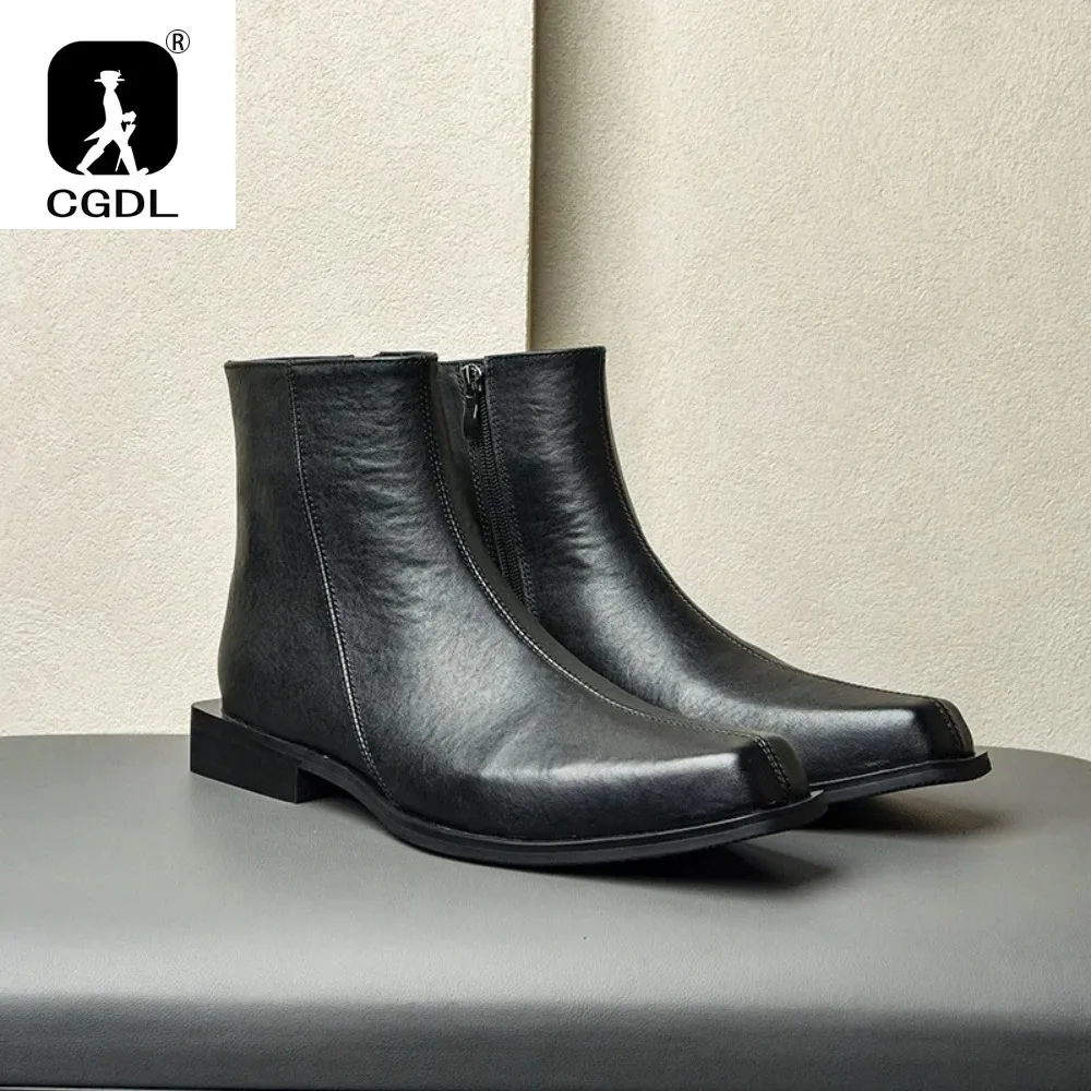 Модные мужские ботильоны роскошные зимние теплые ботинки челси из натуральной