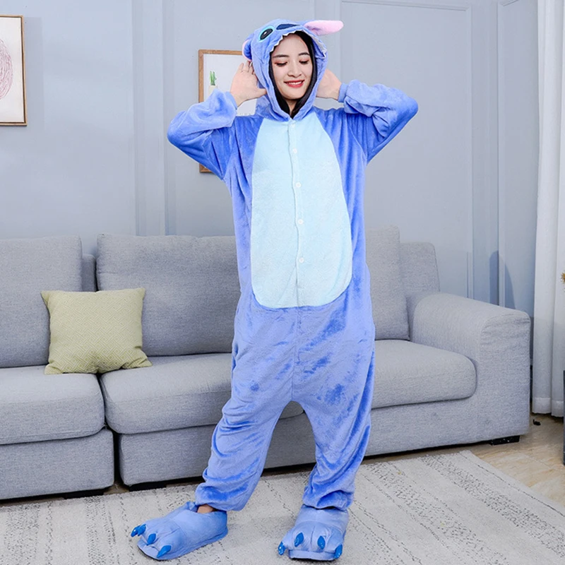 Christmas Kigurumi One-Piece Pajamas Anime Cosplay Costume Cartoon Onesie Halloween Family Flannel Jumpsuits Full Body Pijama