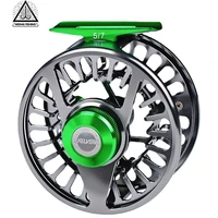 wh aluminum 31 bb fly fishing wheel green gun color fly fishing reel cnc machine right left handle fly reel