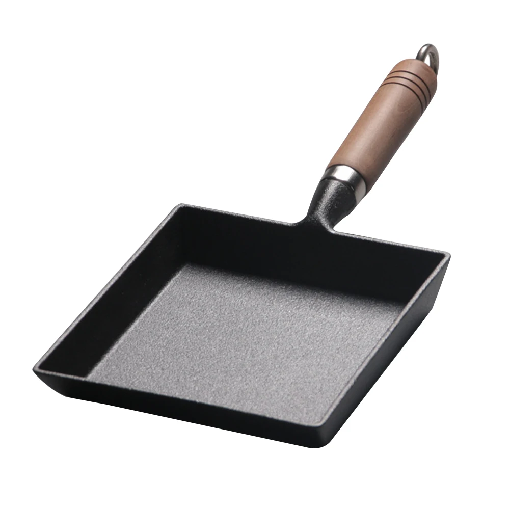

Плотная чугунная сковорода в японском стиле без покрытия для кухни, мини-инструменты, омлет, термостойкая прямоугольная