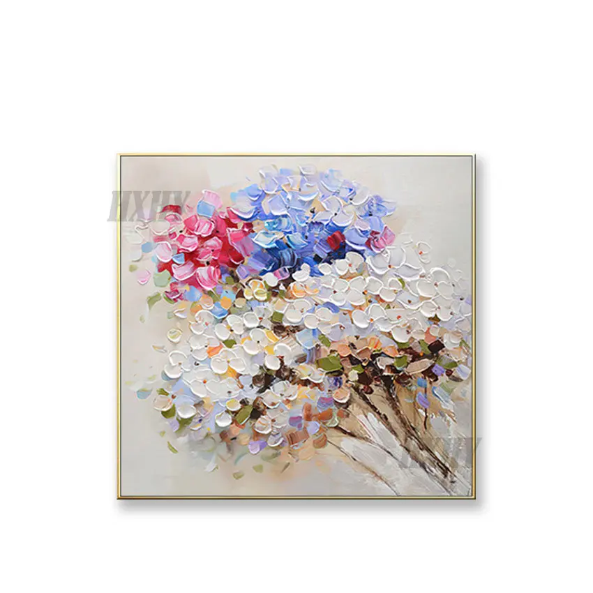 

Thick oil color flowers wall paintings for home decor Pure handmade oil painting on canvas art posters for living room bedroom