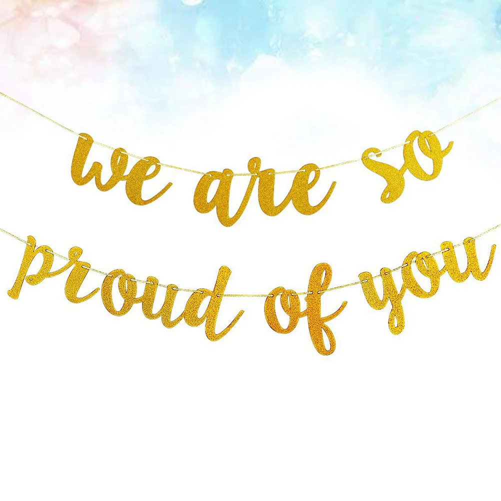 

2pcs/pack Glitter Graduation Decorative Banner Graduation Party Supplies Bunting Garland