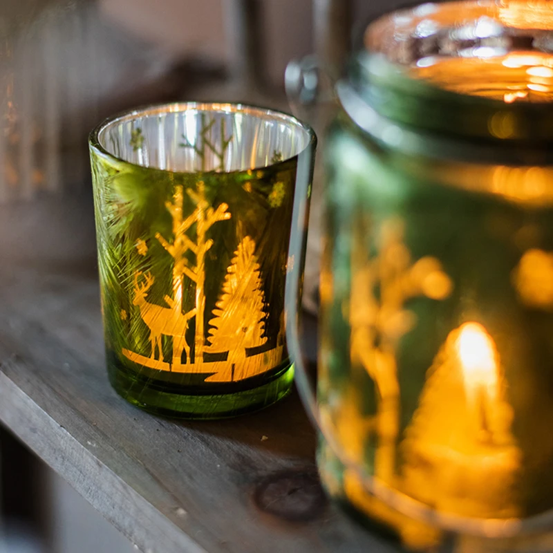 

Modern Glass Candle Holder Christmas Craft Handle Dining Table Centerpieces Candle Holders Design Portavelas Home Decoration
