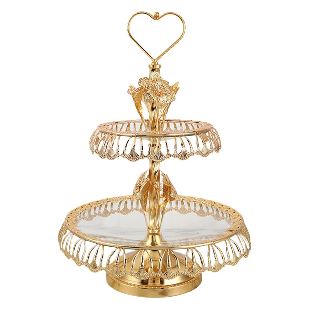 

European Style Fruit Dessert Plate Two-layer Serving Plate Fruit Display Stand