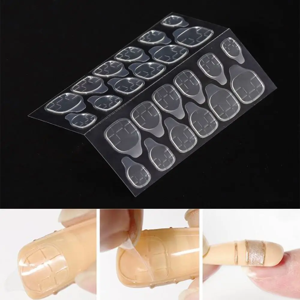

240PCs Waterproof False Nail DIY Tips Decals Transparent Nail Art Tape Manicure Extension Self Adhesive Glue Sticker