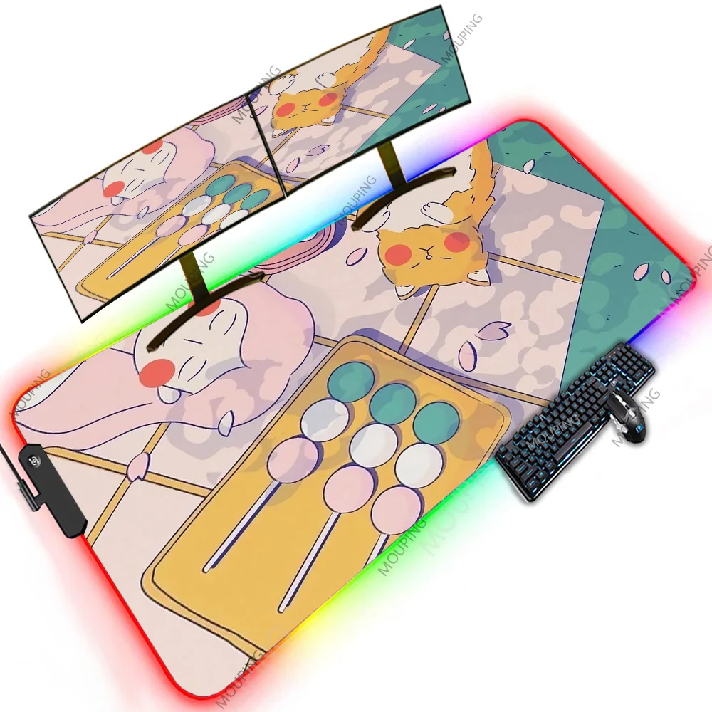 

Art Illustration Desk Gadgets Office Laptop Accessories Mouse Pad with Backlight 120x60 XXXXL Cheapest Rgb Led Ultra Large Pads