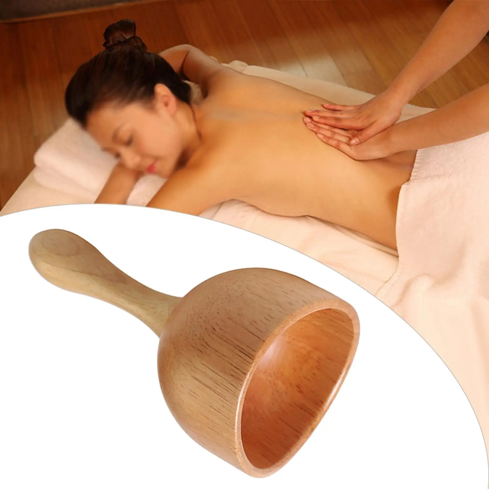 

Wooded Cupping Massage Tool Handheld Massage Cup Body Contour Gua Sha Massager for Neck Wood Cupping Muscle Relief ARC Design