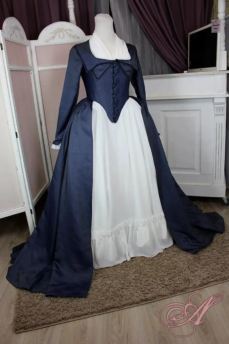 

Historical Vintage Ball Gown Women's Rococo Marie Antoinette Gown Dress Robe a la Anglaise 1700s Ball Gown Renaissance Costume