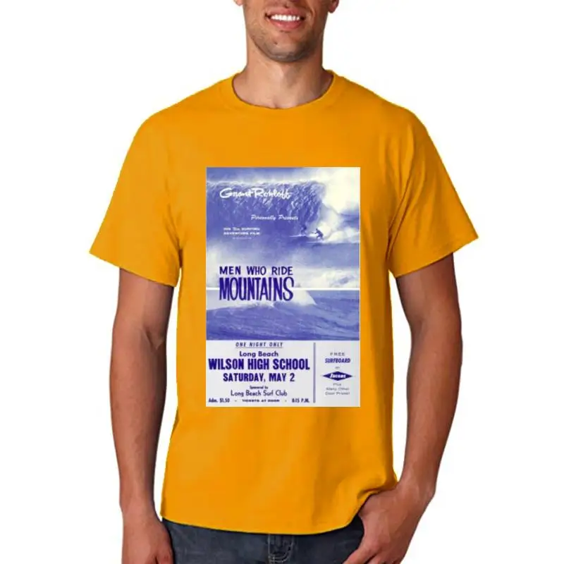 

Мужская футболка для серфинга Vinatge, черно-белая футболка с принтом в виде гор, 1961