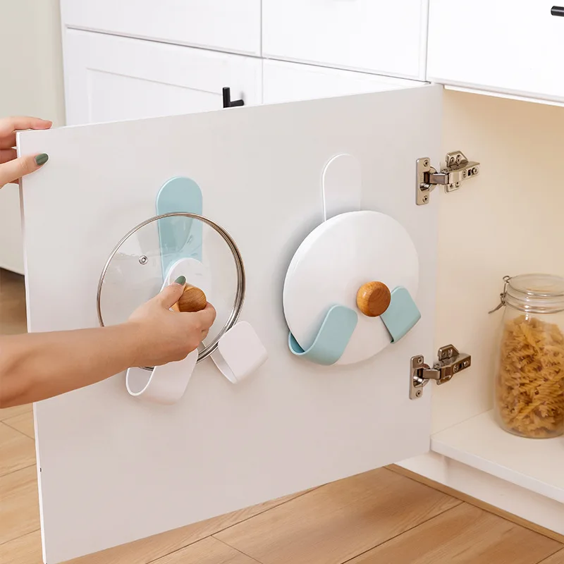 

Multifunctional household self-adhesive punch-free folding pot cover rack kitchen adjustable rotating cutting board rack