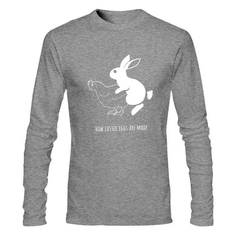 

Мужская одежда, новинка, Мужская футболка с изображением пасхальных яиц, забавная футболка с кроликом и курицей для парней, Мужская модная ф...