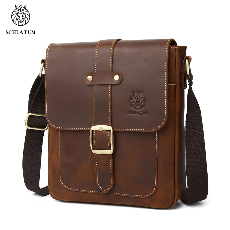 SCHLATUM Мужская Сумка Через Плечо Из Натуральной Крокодиловой Кожи