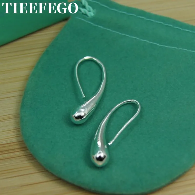 

TIEEFEGO Hot Sale Fashion 925 Silver Earring Jewelry Teardrop/Water drop/Raindrop Dangle Earrings For Women Valentine Gifts