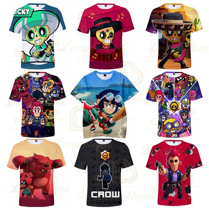 

Janet Bonnie Ruffs Colt Cartoon Star, and Sandy Tops Teen Clothes Shoot Kids T-shirt Game 3D T Shirts Boys Girls