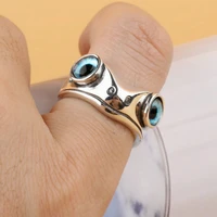 hip hop eye rings frog owl shape adjustable open ring for women fashion punk silver aesthetic anillos party jewelry gift