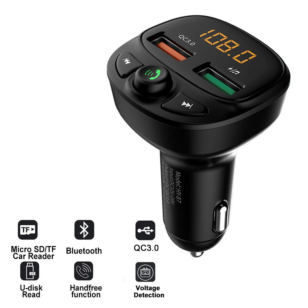 

Автомобильные аксессуары, Автомобильный MP3-плеер Bluetooth 5,0, зарядное устройство с двумя USB, автомобильный адаптер для быстрой зарядки TF-карты, ...