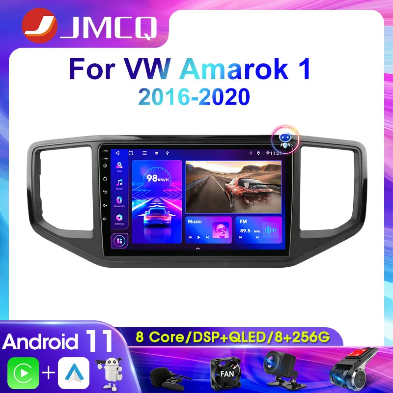 JMCQ 2Din Car Radio Multimedia Video Player For Volkswagen Amarok 1 2016-2020 Navigation GPS Head Unit Carplay 4G Android 11