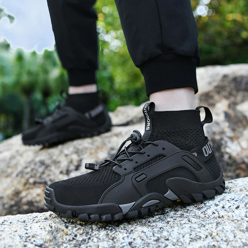JIEMIAO New Men Hiking Shoes Summer Outdoor Breathable Women Sport Casual Shoes Mens Climbing Trekking Hunting Sneaker Plus Size