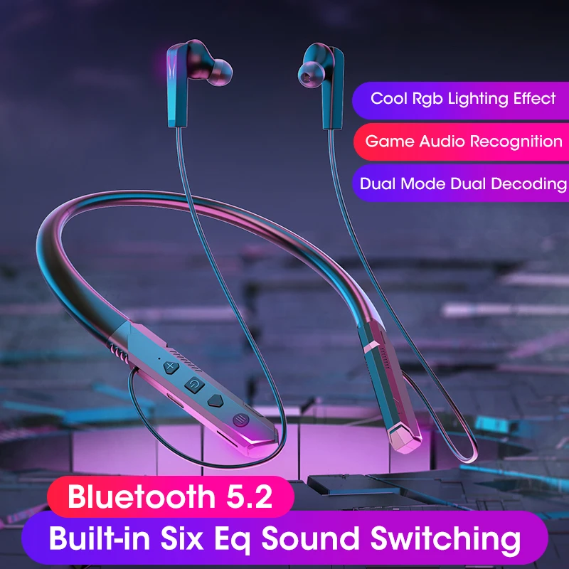 Bluetooth 5.1 беспроводные наушники с Mircophone портативные шейным ободом Спортивная