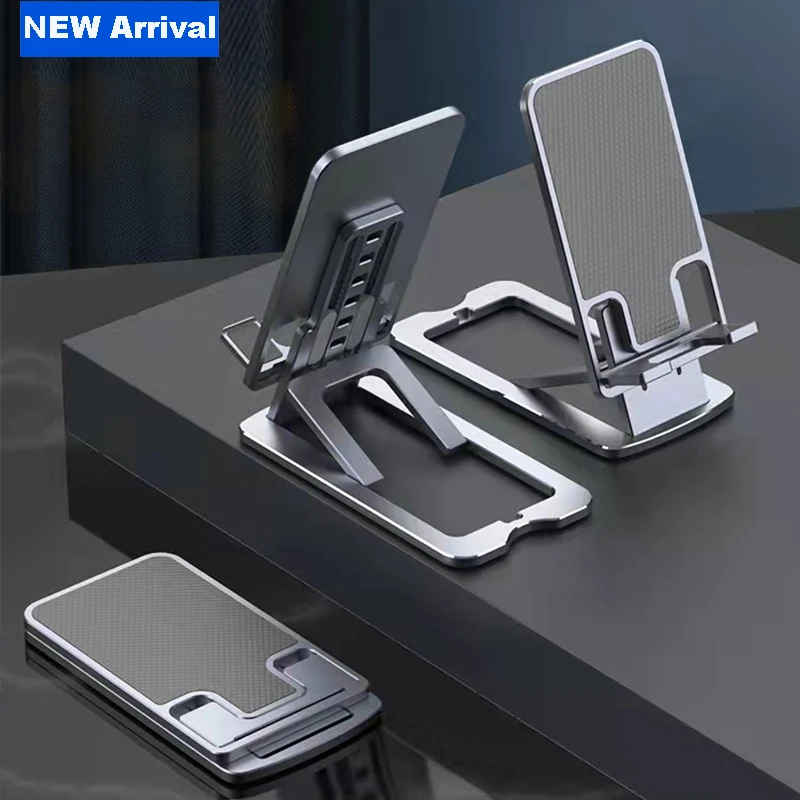

Super Slim Aluminum Alloy Desktop Tablet Holder Foldable Desk Mobile Phone Holder Stand Portable for Smartphone Iphone Ipad Air