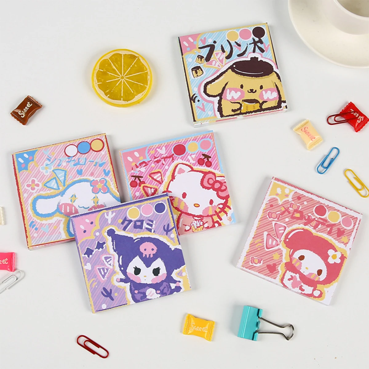 

50 Sheets Cartoon Kuromi My Melody Hellokts Anime Sticky Notes Pads Kawaii Sticky Memo Notebook Student School Office Stationery