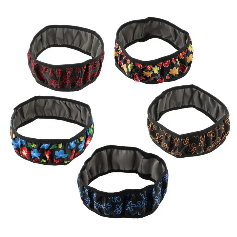 

Противоскользящие эластичные Чехлы для руля с цветочным принтом диаметром 38 см, универсальные аксессуары для интерьера автомобиля