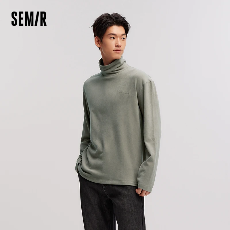 Фото Футболка Semir с длинным рукавом, мужская футболка с подогревом и сохраняющая тепло, с высоким воротником, базовый слой Dralon, топ 2024, новинка зимы, сложенный воротник, базовый №3