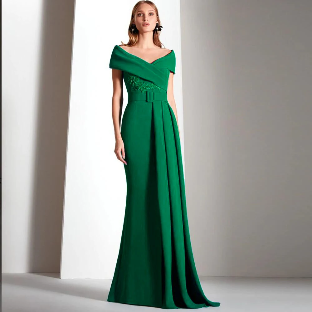 

Элегантные зеленые платья для матери невесты, свадебные вечерние платья с аппликацией, платье до пола, 2023