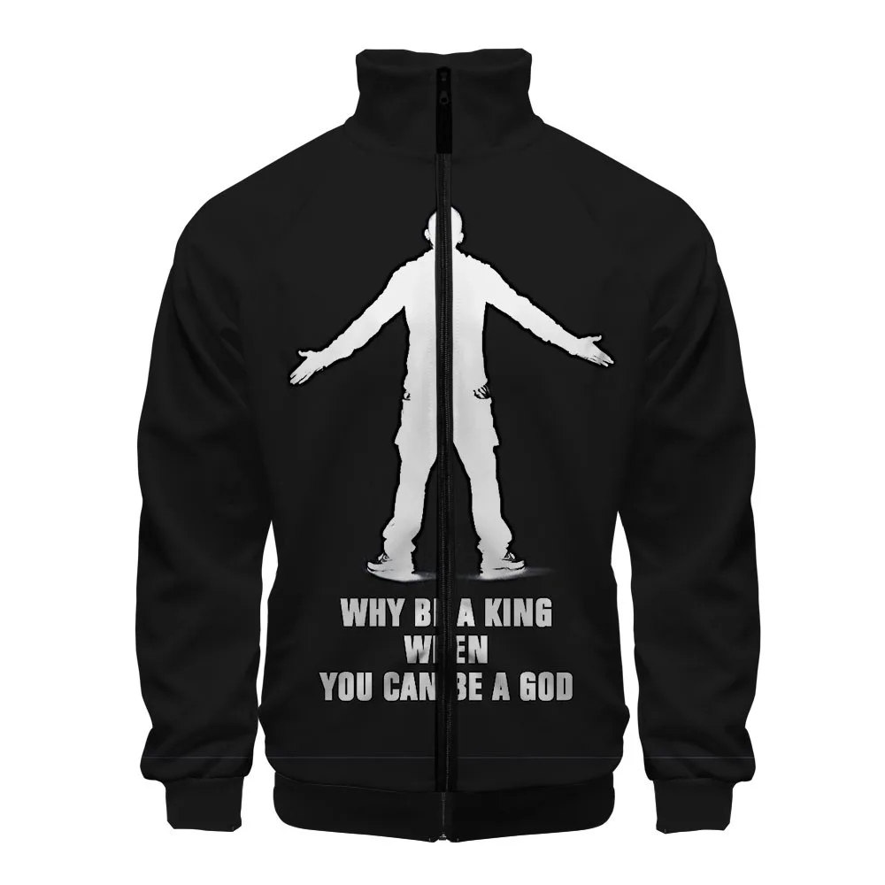 

Kpop Music To Be Murdered By Style Rap Singer Eminem 3D Colour Print Stand Collar Zipper Raglan Coat Autumn Unisex Sweatshirt