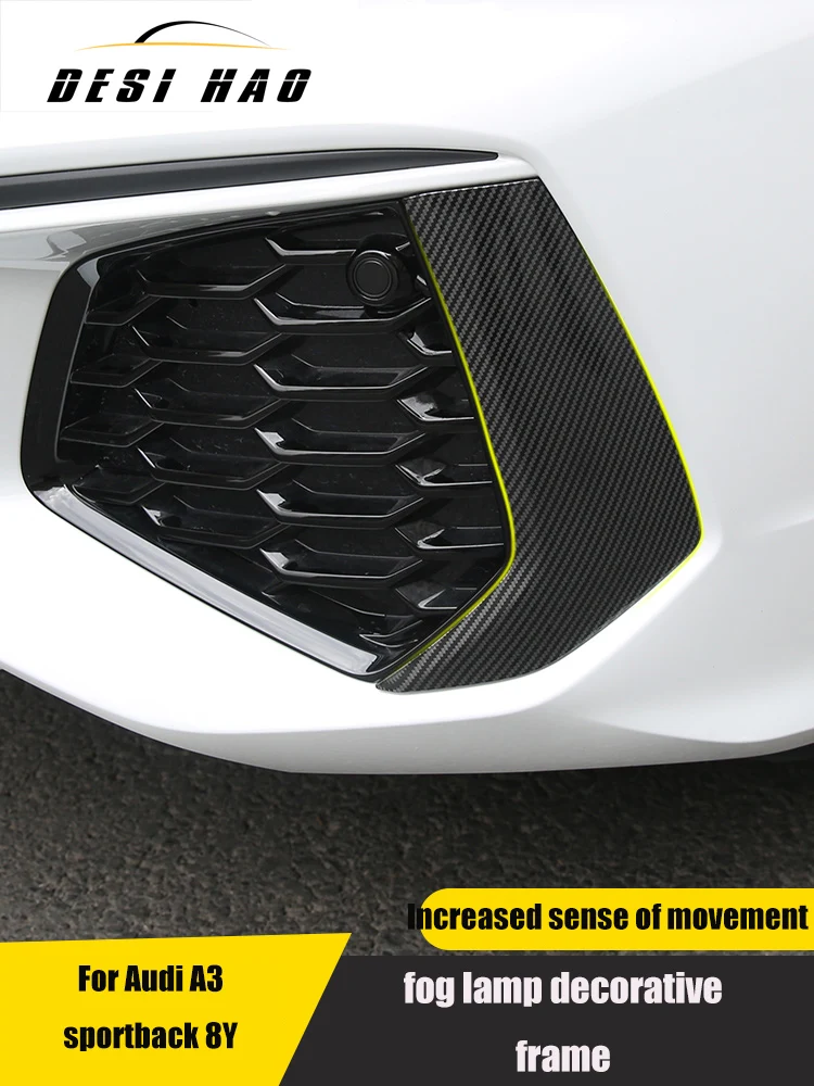 

ABS Front & Rear Fog Lamp Frame Decorative Stickers For Audi A3 8Y Sedan Hatchback Sline Modified As S3 Exterior Accessories